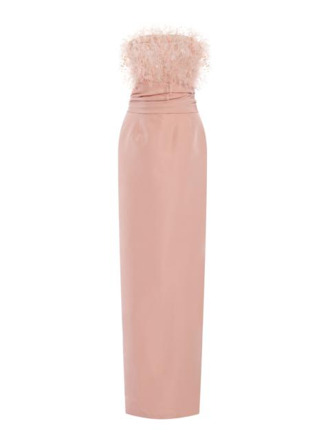 Oscar de la Renta Textured Point D'esprit Silk Gown pink