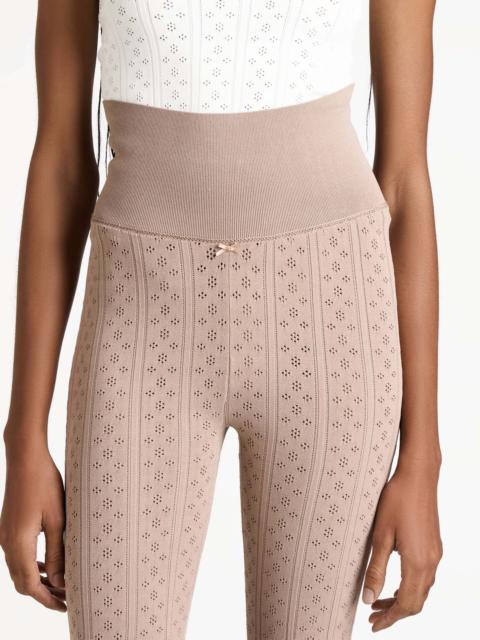 JW Anderson KNITTED POINTELLE LEGGINGS IN TAUPE