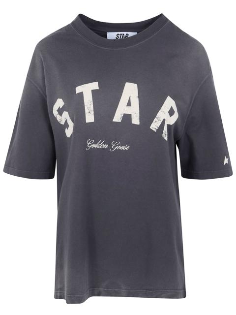 Golden Goose Golden Goose Women "Star" Unisex Relaxed Fit T-Shirt Cotton Jersey Sunfaded Wash Star Golden Goose P