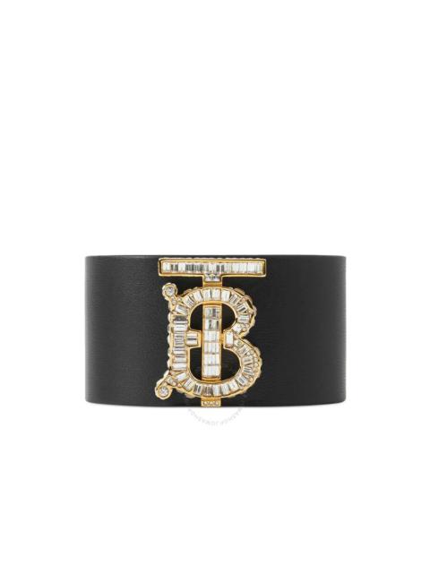 Burberry Burberry Ladies TB Crystal Pave Monogram Leather Cuff
