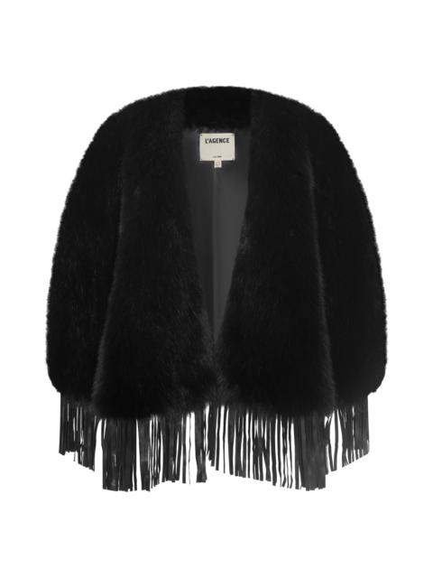 L'AGENCE Nathalia Faux Fur Cape