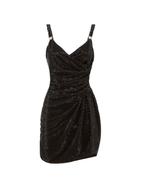 PHILIPP PLEIN crystal-embellished gathered minidress