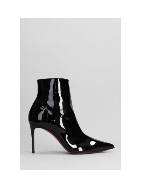 Sporty Kate Booty High Heels Ankle Boots In Black Patent Leather
