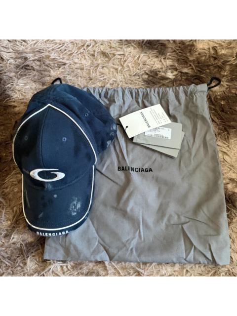 BALENCIAGA Balenciaga Navy Distressed Tracksuit Baseball Cap