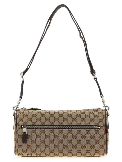 GUCCI Small Gg Cylindrical Shoulder Strap Crossbody Bags Beige
