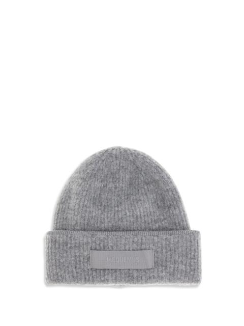JACQUEMUS Jacquemus Gros Grain Ribbed Beanie Dark Grey