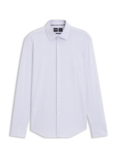 BOSS SLIM-FIT STRIPED SHIRT IN PERFORMANCE-STRETCH FABRIC