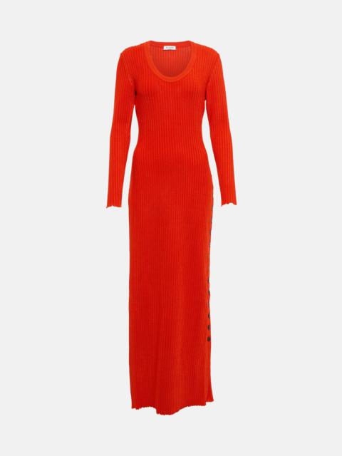 Alaïa Ribbed-knit maxi dress