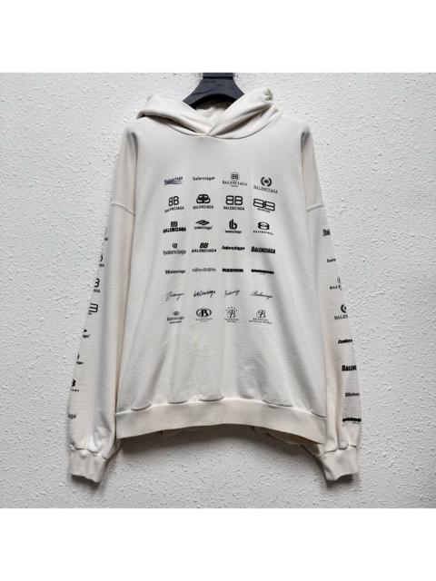 BALENCIAGA Balenciaga Multi-Element Full Print LOGO Hooded Sweater