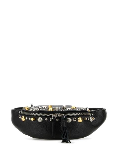 Valentino Valentino Garavani Men Black Leather Nellcã´Te Belt Bag