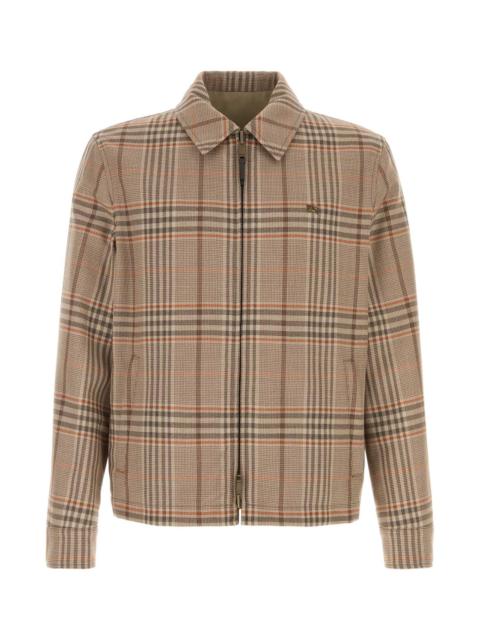 Burberry Burberry Men Embroidered Wool Reversible Jacket