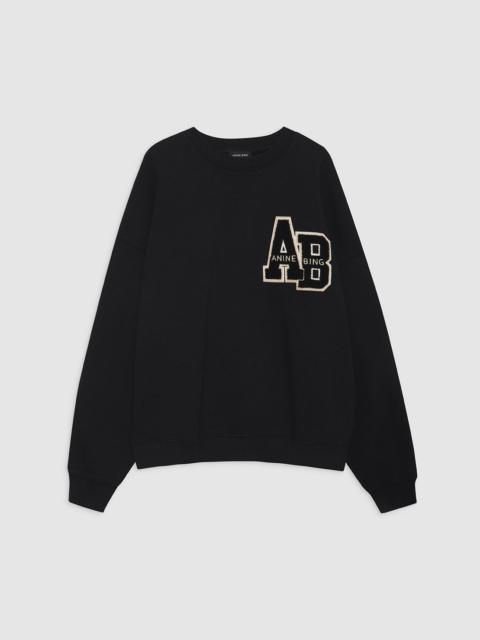 ANINE BING Miles Oversized Sweatshirt Letterman - Black