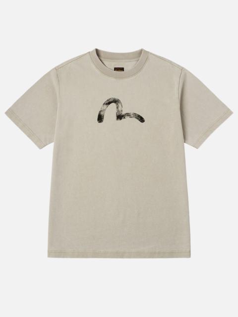 EVISU Hand-Drawn Seagull Print Relax Fit T-Shirt