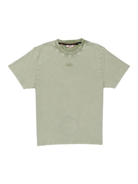 GCDS GCDS Men's Military Green Overdyed Logo Regular T-Shirt