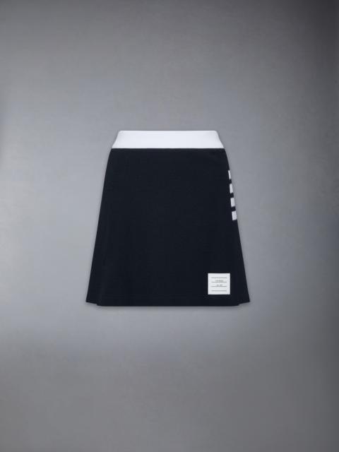 Thom Browne TEXTURED PIQUE 4-BAR BOX PLEAT MINI SKIRT