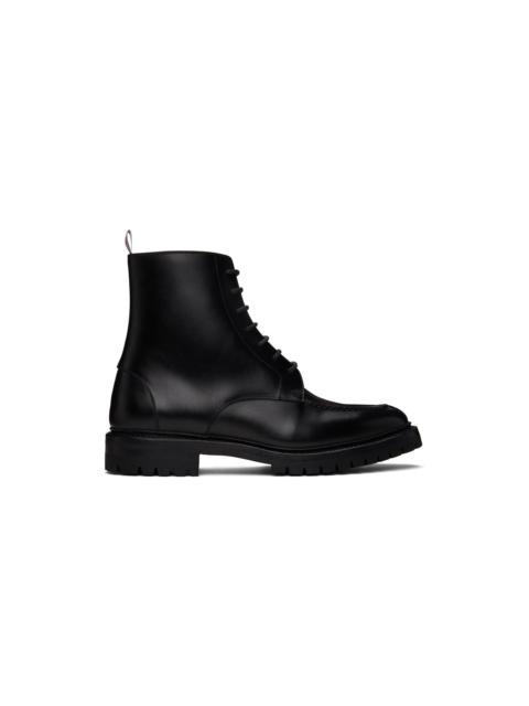 Black Commando Sole Apron Stitch Boots