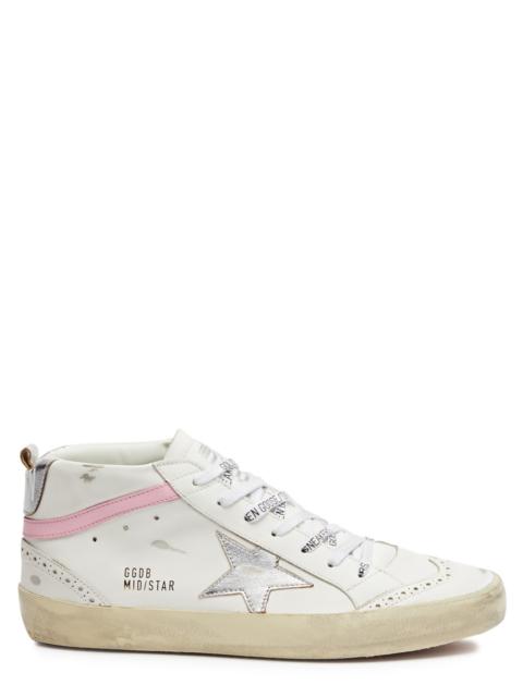 Golden Goose Mid Star distressed leather sneakers