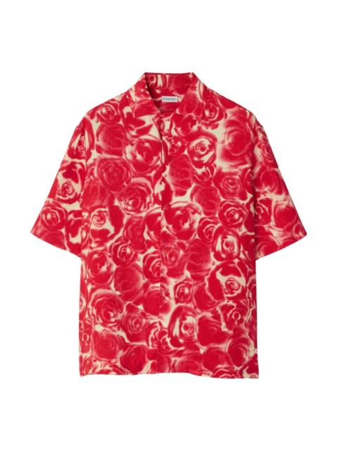 Burberry Burberry Men's Rose-Print Short-Sleeve Shirt