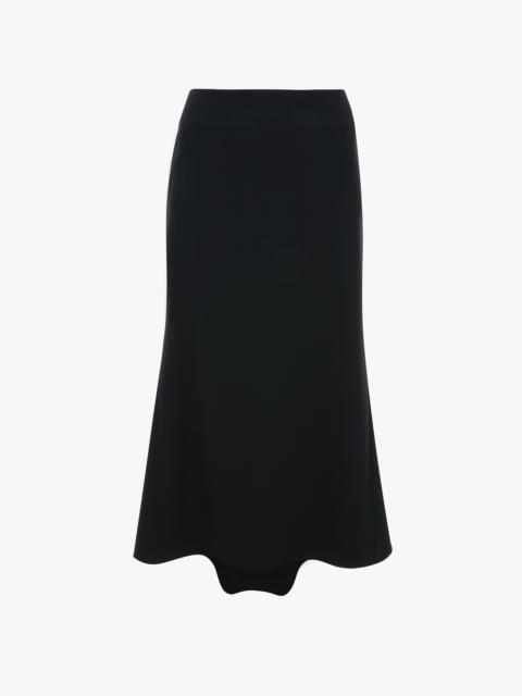 Victoria Beckham Kick Detail Skirt In Navy