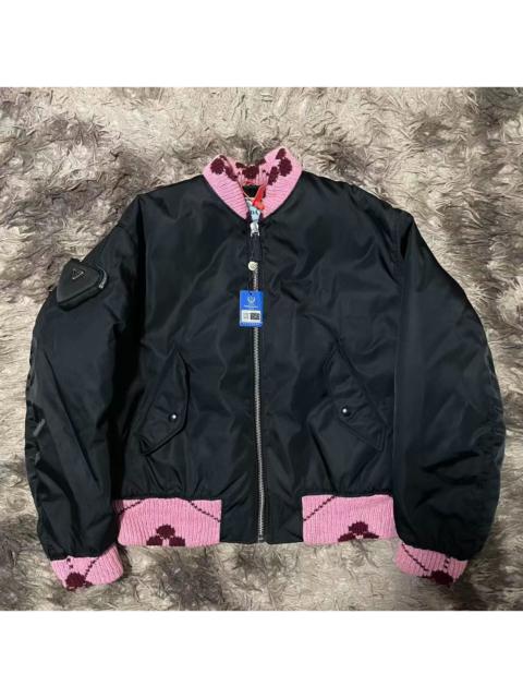 Prada Prada by Raf Simons Knit Nylon Bomber Jacket