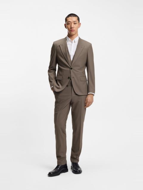 HUGO THREE-PIECE SLIM-FIT SUIT IN WOOL-BLEND POPLIN