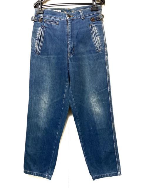 2000s Distressed C.P Company Washed Blue Denim Jeans