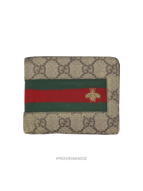 GUCCI Gucci GG Supreme Bifold Wallet - Signature Web Bee