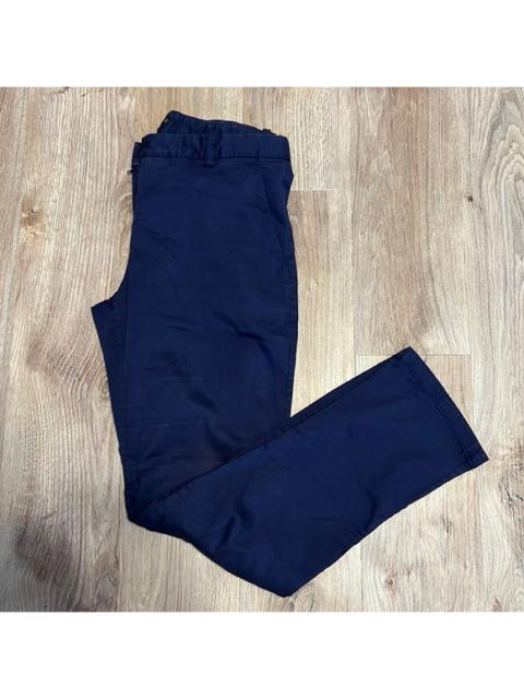 Theory Navy Blue Cotton Ankle Length Straight Leg Trousers