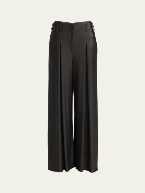 GIORGIO ARMANI Double Jersey Flowy Pleated Trousers