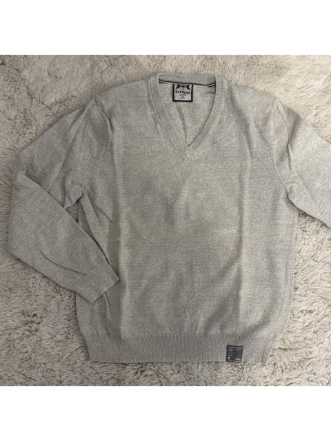 Other Designers Express Light Grey V-Neck Cotton Sweater