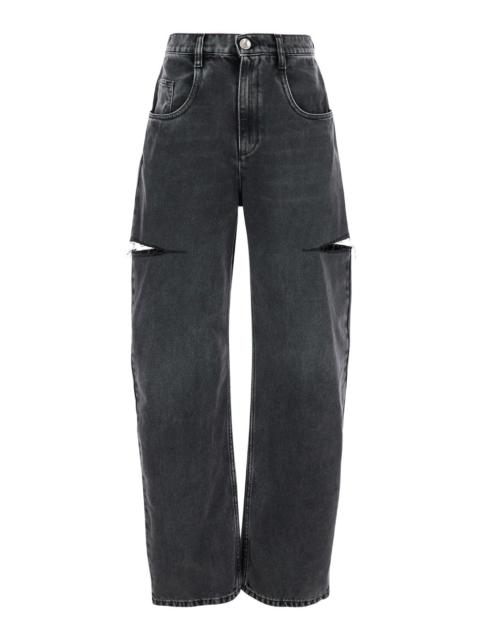 Maison Margiela Maison Margiela Women Black Five-Pocket Style Jeans With Rips In Cotton Denim Woman