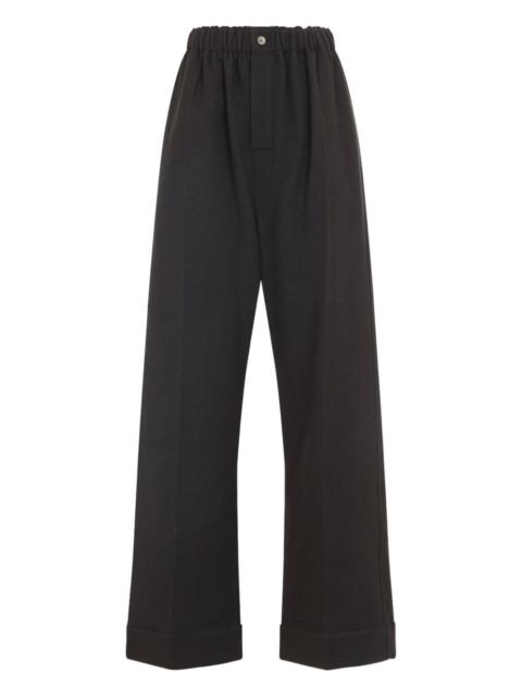 Carven elasticated-waist cuffed straight trousers