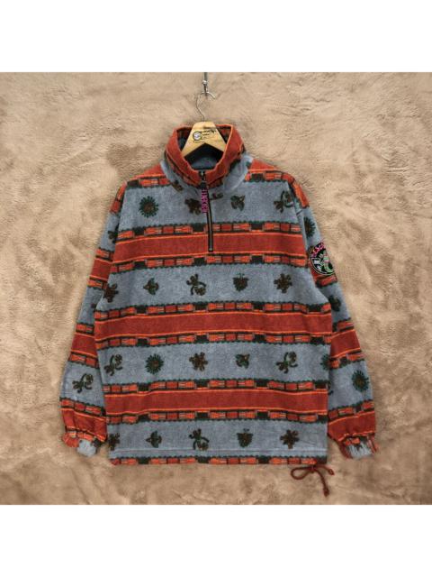 Other Designers Vintage - DESCENTE Animal Logo Quater Zip Printed Fleece #5355-185