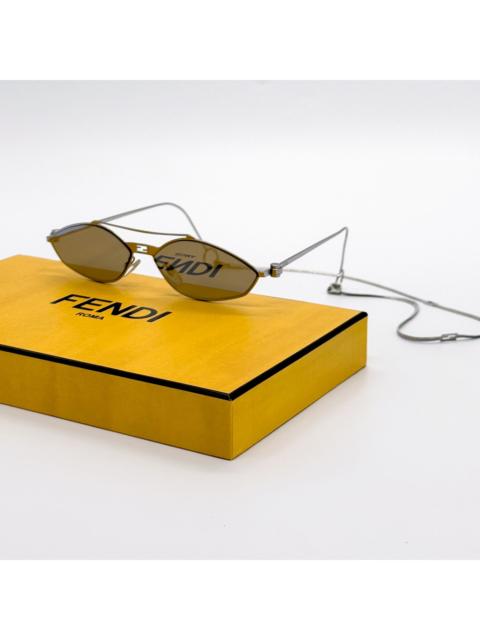 FENDI NEW FENDI FE40114U-Y 16C WOMEN SILVER CAT EYE SUNGLASSES