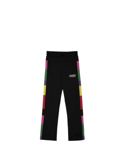 Side rainbow color stripe track pants