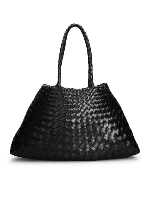 DRAGON DIFFUSION SANTA CROCE BIG BAG IN BLACK WOVEN LEATHER