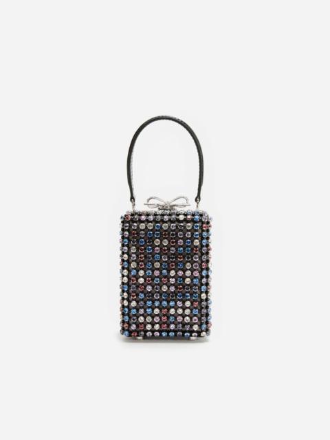 self-portrait Multi Crystal Chainmail Micro Bag