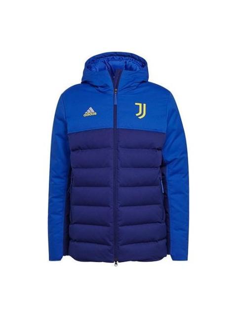 adidas adidas Zipper hooded Colorblock Down Jacket Blue GR2903