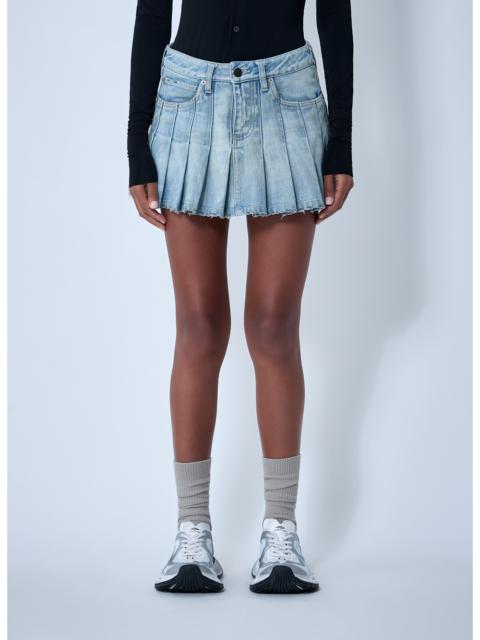 BALENCIAGA Balenciaga Women Pleated Denim Mini Skirt