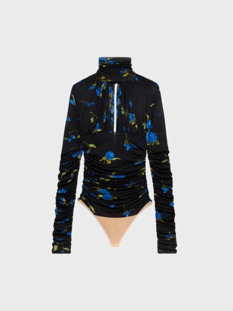 Blumarine ROSE-PRINT JERSEY BODYSUIT WITH CUT-OUT