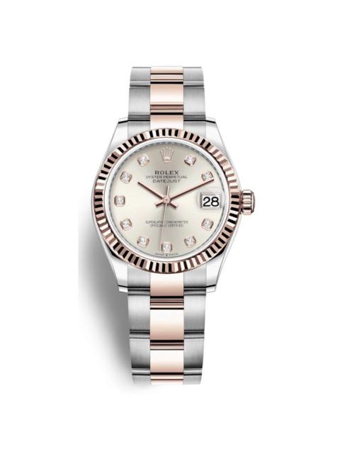 ROLEX Rolex Datejust 31 Silver Diamond Dial Automatic Ladies Steel and 18kt Everose Gold Oyster Watch 2782