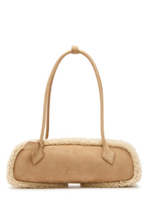 Alaïa Alaïa Le Teckle Medium Shearling-trimmed Suede Shoulder bag