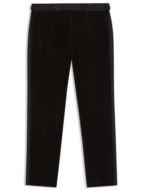 BOSS SLIM-FIT TUXEDO TROUSERS IN COTTON VELVET