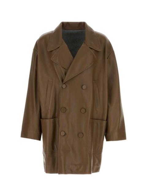 FENDI Fendi Men Brown Nappa Leather Coat