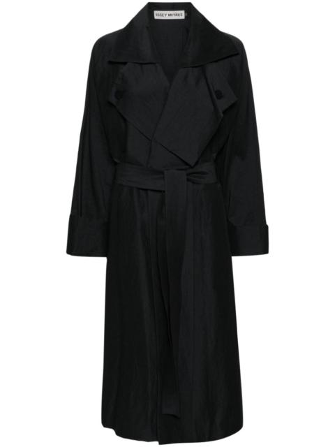 Issey Miyake Women Linen Blend Belted Trench Coat
