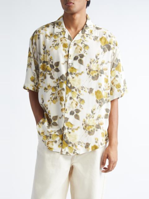 AMI Paris AMI PARIS Floral Print Camp Shirt in Anis/Ivoire at Nordstrom