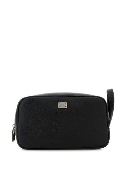 Dolce & Gabbana Black leather beauty case