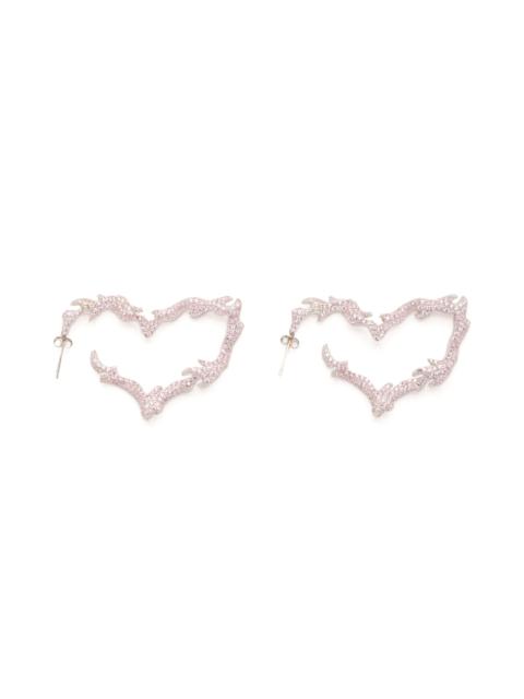 Collina Strada PINK FLAME HEART EARRINGS
