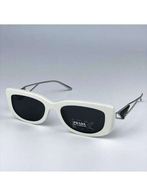 Prada NEW Prada PR14YS 1425S0 Talc Dark Grey Rectangle Unisex Sunglasses