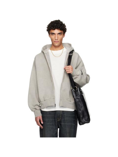 ESSENTIALS Gray Holiday Embroidered Classic Full Zip Hoodie